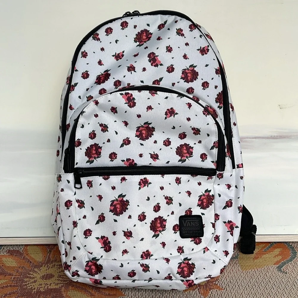 VANS Ranger 2 Prints Roses White Women's Backpack VN0A7UFM3KS NWT